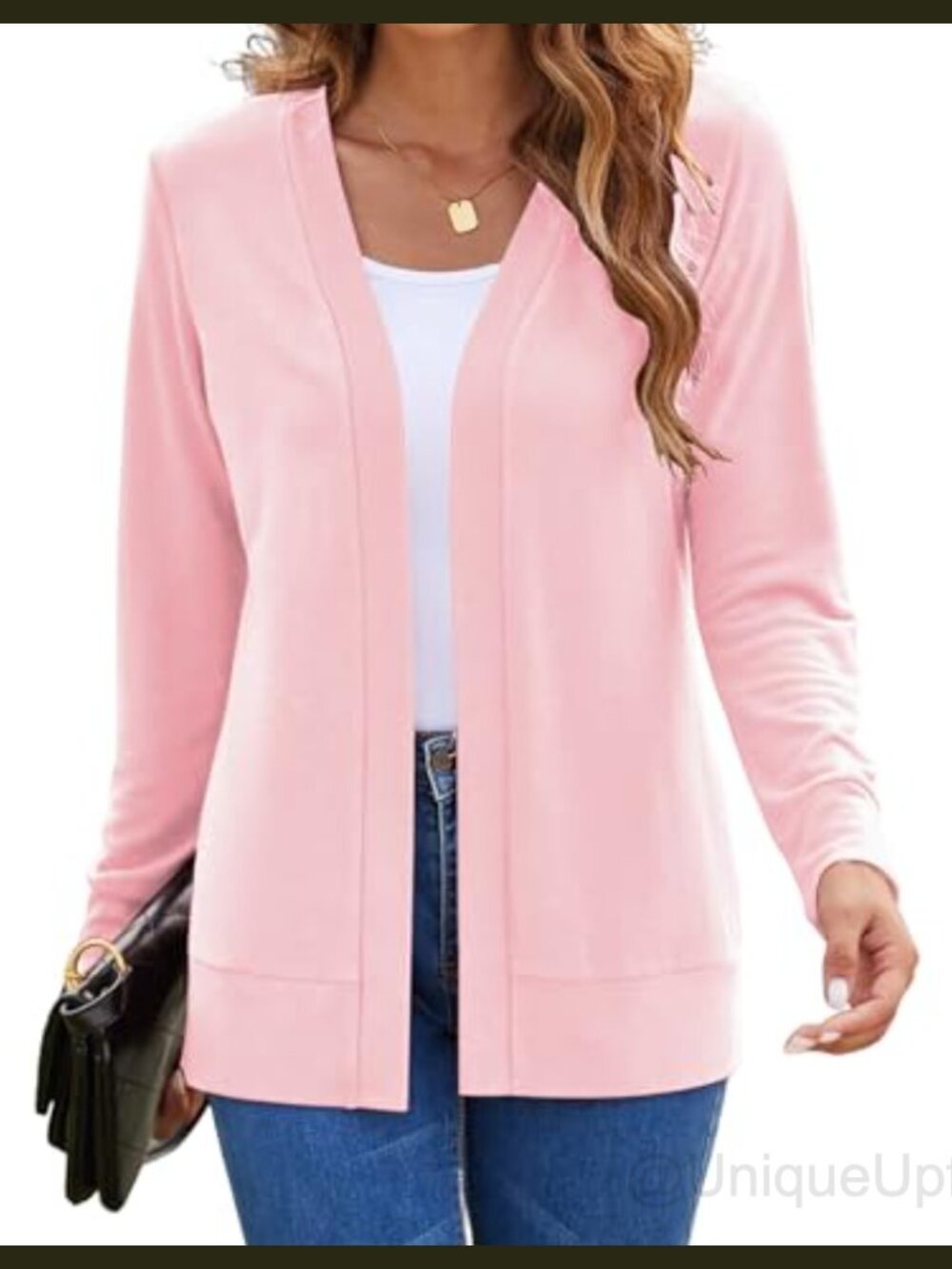 Womens Long Sleeve Open Front Cardigan Lightweight Knit Sweater